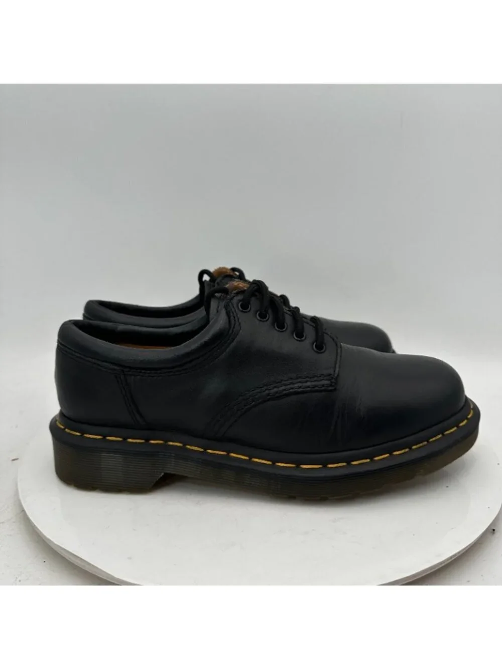 Dr. Martens 8053 Quad Men Size 6 Black Polished Smooth leather 5 Eye Derby Shoes